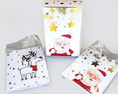 Produktbild von Geschenkbox 13x8x3,5cm weiss m. Golddruck