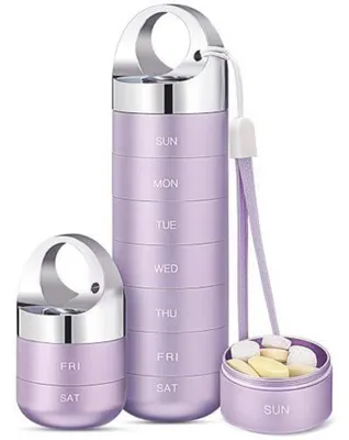 Produktbild von Pillendose Metall wasserdicht wöchentlich 7 Tage Aluminiumlegierung BPA-frei für Vitamine Fischöl