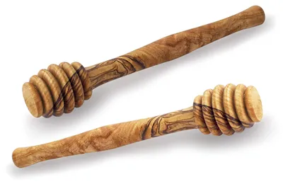 2 Honiglöffel aus Olivenholz, 16,5 cm, hochwertig