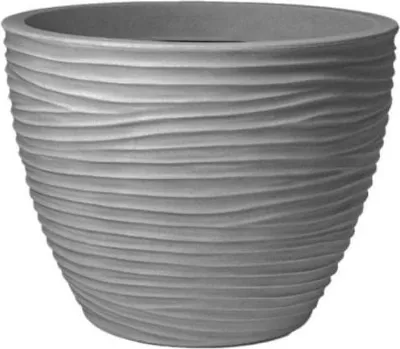 Immagine prodotto di Vaso rotondo Verdenia Sand 49 L grigio – Leggero e resistente per giardini e interni