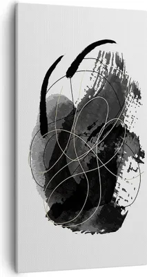 Produktbild von Bild auf Leinwand - Leinwandbild - Einteilig - Abstraktion Schwarz Flecken - 55x100cm - Wand Bild - Wanddeko - Wandbilder - Leinwanddruck - Bilder - Wanddekoration - Leinwand bilder - PA55x100-4368