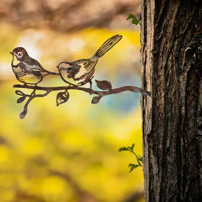 Produktbild von Evila Originals, Bird On The Branch 04 - Brown, Nachbildungatives Objekt, Braun, 50 x 26 cm