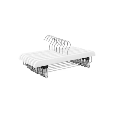 Zdjęcie produktu dla In And OutdoorMatch wieszak na ubrania Margie - 8 sztuk - biały - wieszak na spodnie - antypoślizgowy - oszczędność miejsca - 36x16cm