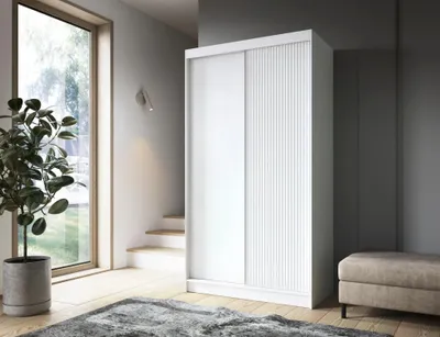 Obrázek produktu pro Šatní skříň s posuvnými dveřmi 120 cm SELIORA - bílá