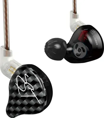 Obrázek produktu pro KZ ZST 1BA+1DD Hybridní měniče HIFI hudební sluchátka 3,5 mm drátová sluchátka do uší Sportovní herní sluchátka s odnímatelným kabelem