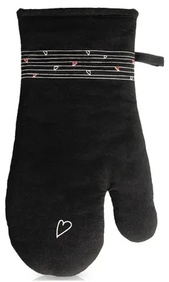 Immagine prodotto di Orion | Guanto da forno - 32 cm - Con magnete - Cotone - Guanto da cucina nero cuore