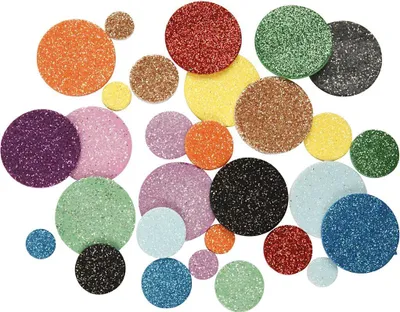 Produktbild von Creativ Company CC EVA Foam Cirkels Glitter Multigekleurd 12-32mm 150 stuks