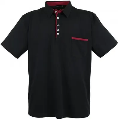 Produktbild von Übergrössen Hippes Poloshirt Kurzarm LAVECCHIA Schwarz 3XL
