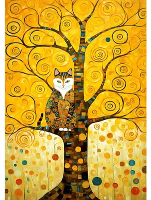 Immagine prodotto di BUON DIVERTIMENTO CON il puzzle "Il gatto di Gustav Klimt sull'Albero della Vita" da 1000 pezzi