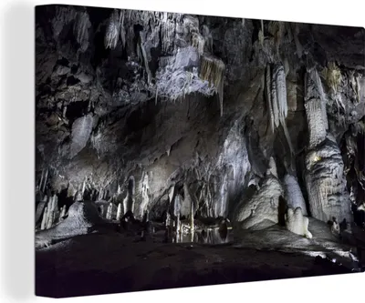 Obrázek produktu pro OneMillionCanvasses® Malba na plátně Nástěnná malba na plátně - Stalaktity a stalagmity v prehistorické jeskyni - 150x100cm