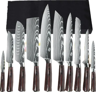 Produktbild von Küchenmesser Set, Edelstahl, Ergonomischer Griff, WEISS