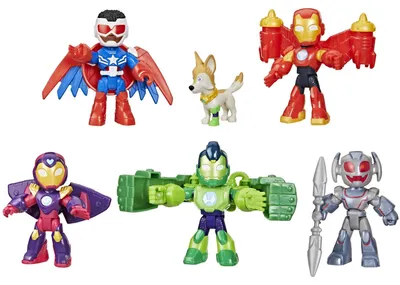 Immagine prodotto di Pack 6 Iron Man Avengers figurines in armor, Marvel Iron Man and his Awesome Friends, 3 year olds