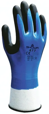 Image de Gant en mousse double enduction nitrile bleu/noir T10 - SHOWA - 477-T.10