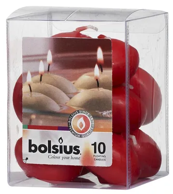 Produktbild von Bolsius Schwimmende Kerzen Rot - 10 Stück
