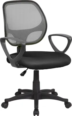 Produktbild von Bürostuhl Ddjidj, Mesh-Arbeitsstuhl mit Armlehnen, Ergonomischer Bürositz, 56x57h88/100 cm, Schwarz und Grau