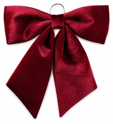 Produktbild von Rote Schleife zum Aufhängen 2x52cm Rot Bordeaux Samt Türdeko, KI-generiertes Bild