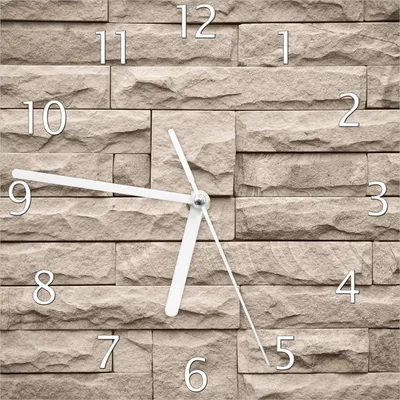 Produktbild von Wallario Design Wanduhr Steinwand grau-braun aus Echtglas, Größe 20 x 20 cm