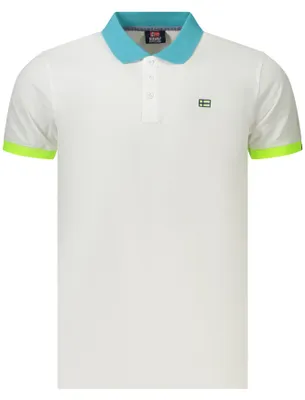 Produktbild von Weißes Herren-Kurzarm-Polohemd mit Kontrastdetails - Stilvoll & Modern