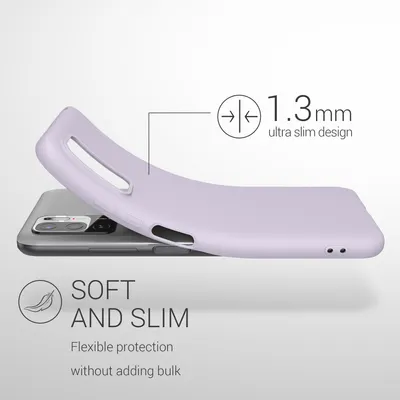 Produktbild von kwmobile Hülle kompatibel mit Xiaomi Redmi Note 10 5G Hülle - weiches TPU Silikon Case - Cover geeignet für kabelloses Laden - Lavendel