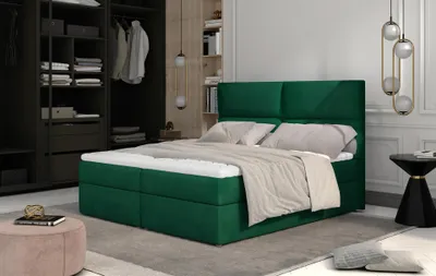 Produktbild von Kontinentales Bett mit Stauraum 140x200 ARLUNE - grün
