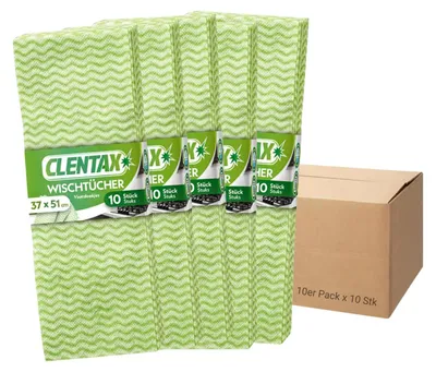 Produktbild von CLENTAX Wischtücher 10 x 10 St (10er Pack) Reinigungstuch 37 x 51cm Mit saugstarker Lochstruktur