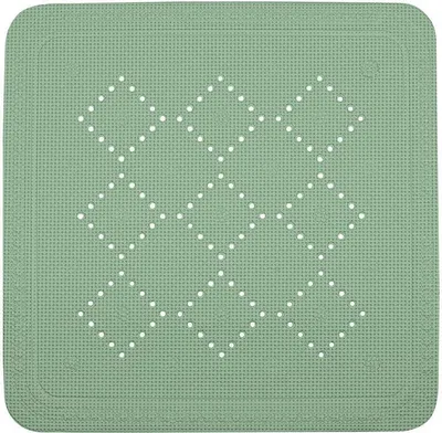 Immagine prodotto di Tappeto da doccia Spirella Tappeto da bagno Tappeto da doccia antibatterico antiscivolo con ventose - Alaska Basil Green - circa 55 x 55 cm - Made in Germany