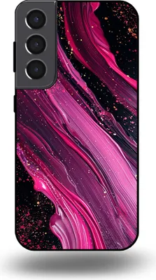 Produktbild von Smartphonica Handytasche passend für Samsung Galaxy S22 mit Marmordruck - TPU Rückseite Hülle Marmor Design - Lila Pink