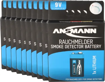 Produktbild von 10x Ansmann Rauchmelder Batterie Extreme Lithium 9V Block