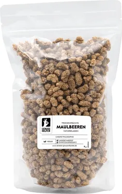 Produktbild von Maulbeeren getrocknet, ganz, ohne Zuckerzusatz & ungeschwefelt, 600g