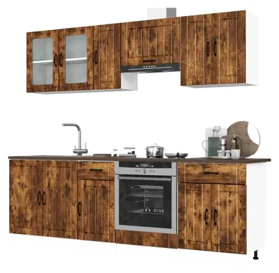 Produktbild von Küchenschrank-Set Kalmar - 8-teilig - Räuchereiche