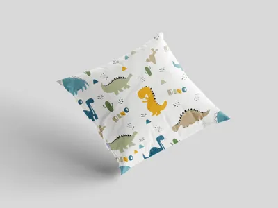 Produktbild von Baumwoll-Kissenbezug 40x40 cm mit Kinder-Dino-Motiv
