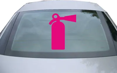 Produktbild von Indigos UG - Aufkleber Heckscheibe & Motorklappe DE2867 - pink - 600x450 mm - Feürlöscher - Fisch - Auto Scheiben Fenster Heckklappe Tuning Racing JDM - Die cut