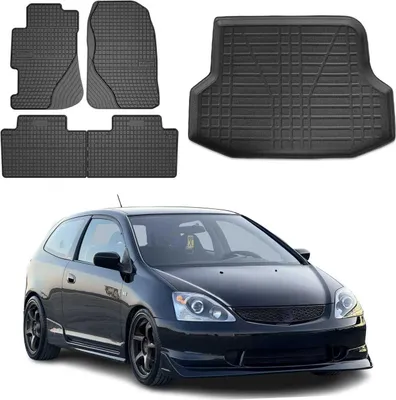 Image de Tapis de sol & bac de coffre Set pour Honda Civic Stufenheck 2000-2006 Caoutchouc 5x