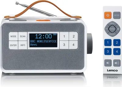 Produktbild von Lenco PDR-065WH - Transportables UKW-/DAB+-Radio für Senioren mit großen Tasten und „Easy Modus“-Funktion, Weiß