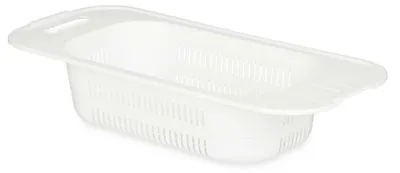 Produktbild von Spülbecken-Sieb aus Kunststoff, Weiß, 47 x 22 x 9,5 cm, mit kleinen Löchern