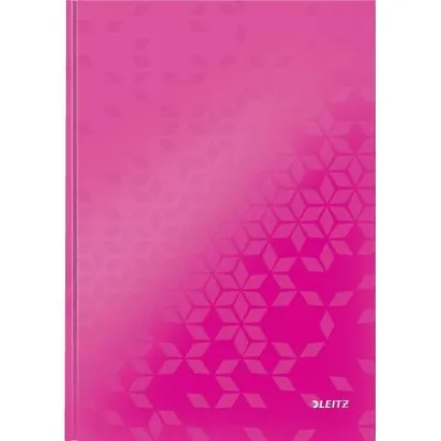 Obrázok produktu pre Zošit LEITZ WOW, DIN A4, šachovnicový, ružový metalický 80 listov, 90 g/m2, bezdrevný, tvrdý obal z lesklého papiera,