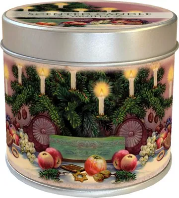Zdjęcie produktu dla Świeca zapachowa w blaszanym pudełku Lampki choinkowe