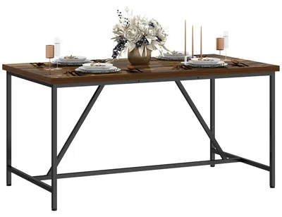 Produktbild von Esstisch im Industriestil fš¹r 6 Personen, aus Holz und Stahl, 150 x 80 x 75 cm, braun
