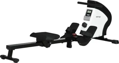 Produktbild von SPORTNOW Klappbares Indoor-Rudergerät, Aosom.fr x FFHandball, mit leiser Magnetbremse, 8 Widerstandsstufen, Multifunktions-LCD-Display, in Schwarz-Weiß-Stahl