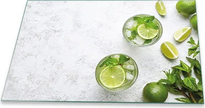 Produktbild von Herdabdeckplatte Glaskeramikfeld Spritzschutz Glas Universal Deko 80x52 Limetten Grün