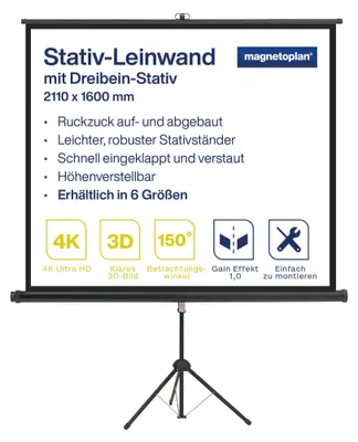 Productafbeelding van Magnetische projectiescherm, statiefmodel, 2110 x 1600 mm, beeldverhouding 4:3