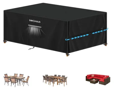 Obrázek produktu pro Ochranný obal na zahradní nábytek, vodotěsný, materiál 420D Oxford, rozměry 210x110x74 cm, barva černá