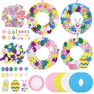 Image de Kit de bricolage de Pâques pour enfants, kits de décoration de Pâques en feutre, 274 pièces, décoration de Pâques et de printemps