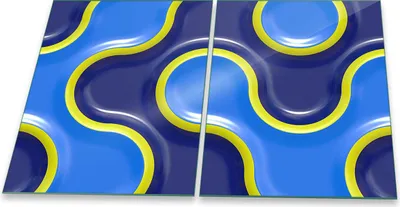 Produktbild von Herdabdeckplatte Glaskeramik 2-Teilig 2x40x52 Abstrakt Blau Abdeckung Spritzschutz