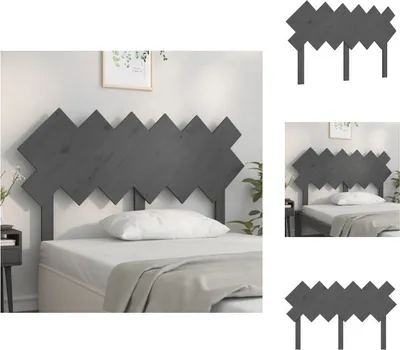 Immagine prodotto di vidaXL Testata del letto grigio 132x3x81 cm in legno di pino massiccio - Testate e piedi