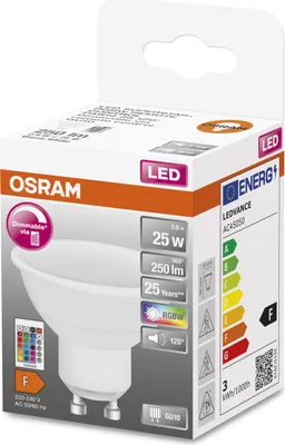 Image de Spot Led Rgbw Variable+télécommande 4.5w Gu10 Chaud Bte 1 - Osram