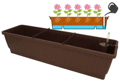 Produktbild von XXL Blumenkasten mit Bew. Venezia 100 cm braun