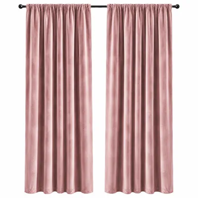 Produktbild von 2 Stück Vorhang Samt Blickdicht mit Kräuselband 140x245 Vorhänge Gardine Gardinen mit Universalbandaufhängung Altrosa 2er Pack, KI-generiertes Bild
