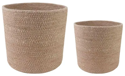 Obrázok produktu pre vidaXL Súprava dvoch kvetináčov, prírodná farba, priemer 28 x 28 cm, 100% juta Tossa