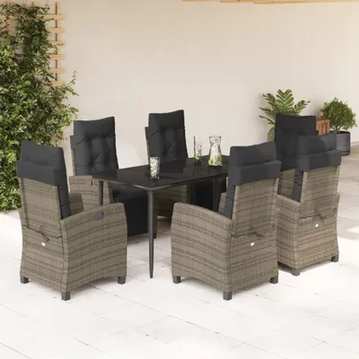 Image de Durable Ensemble de meubles de jardin Balcon Ensemble de 7 pièces de jardin avec coussins Gris Poly rotin - Ensemble de meubles de jardin Octo4173713 4parcel